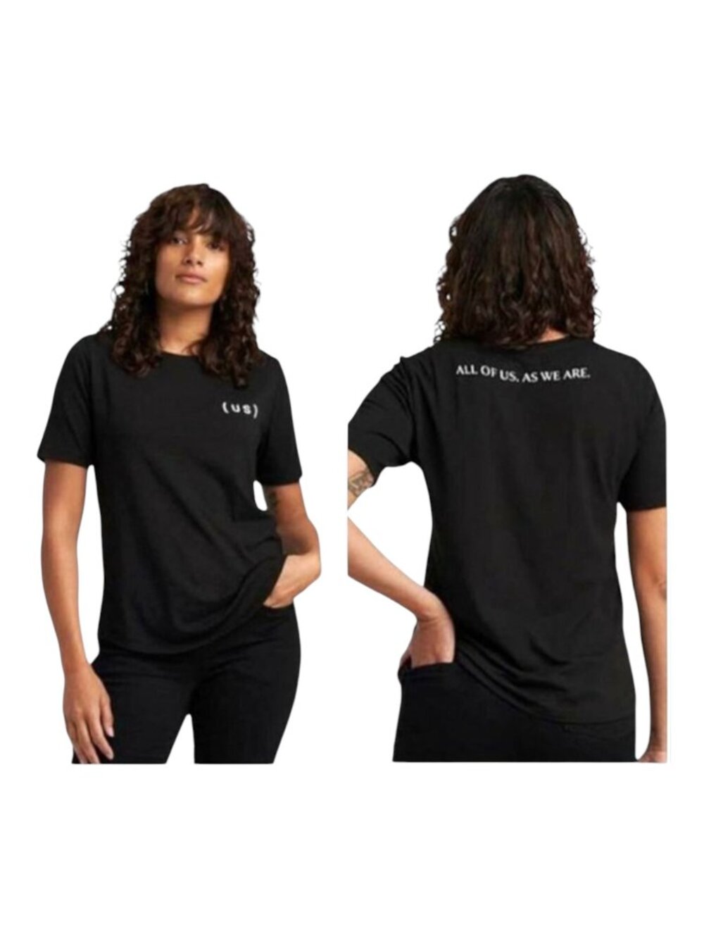 Universal Standard Black All Of Us As We Are Short Sleeve Oversized Tee Size XXS